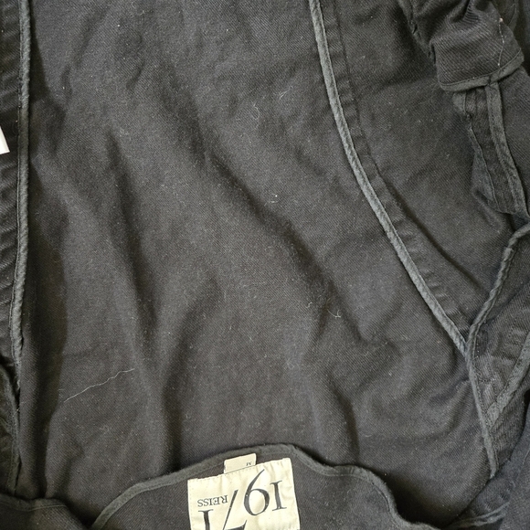 REISS 1971 Black Denim Fittwd Cropped Jacket. Size Medium - Picture 10 of 13
